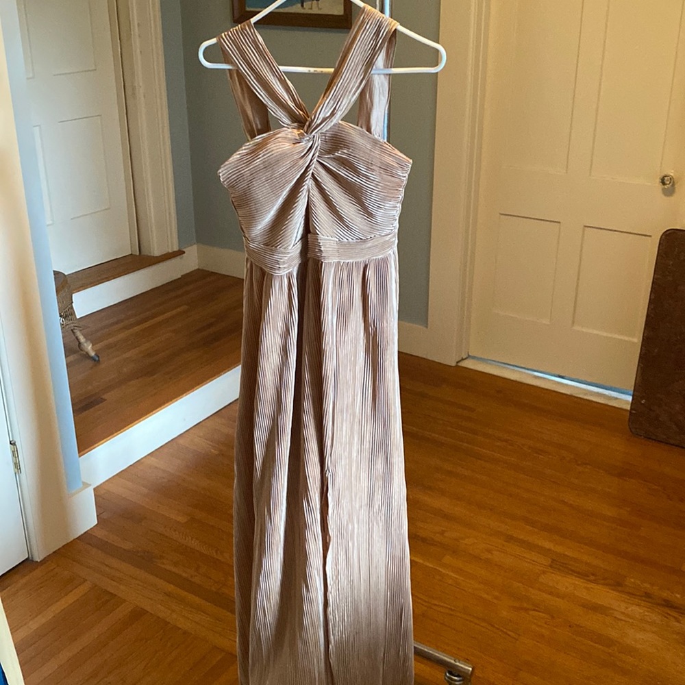 Unique Gold textured long dress